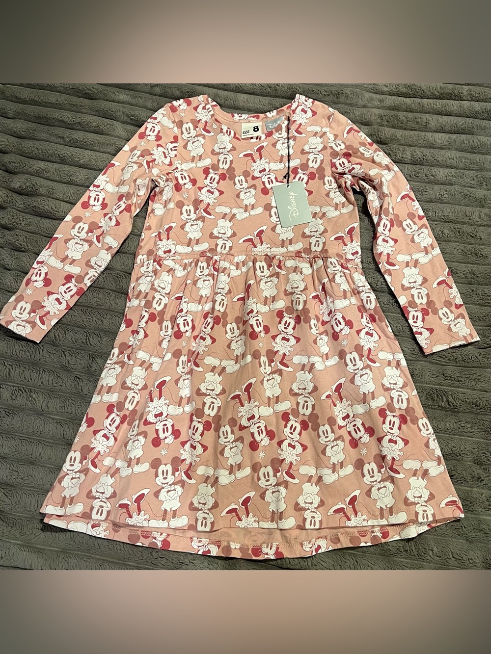 COTTON ON KIDS DISNEY MINNIE MOUSE GIRL PINK DRESS NEW TAGS SIZE 8 LONG SLEEVES